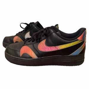 Nike Air Firce 1 Low Men’s Black Misplaced Swoosh Tennis Shoes Size 12